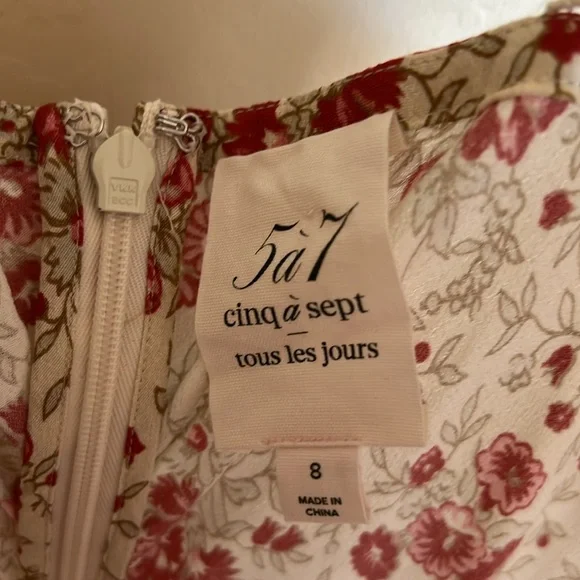 Cinq a Sept STEVIE Ruched Lac Trim Maxi Dress